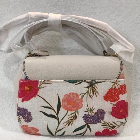 KATE SPADE CREAM LINEN SATCHEL - Picture 4 of 7